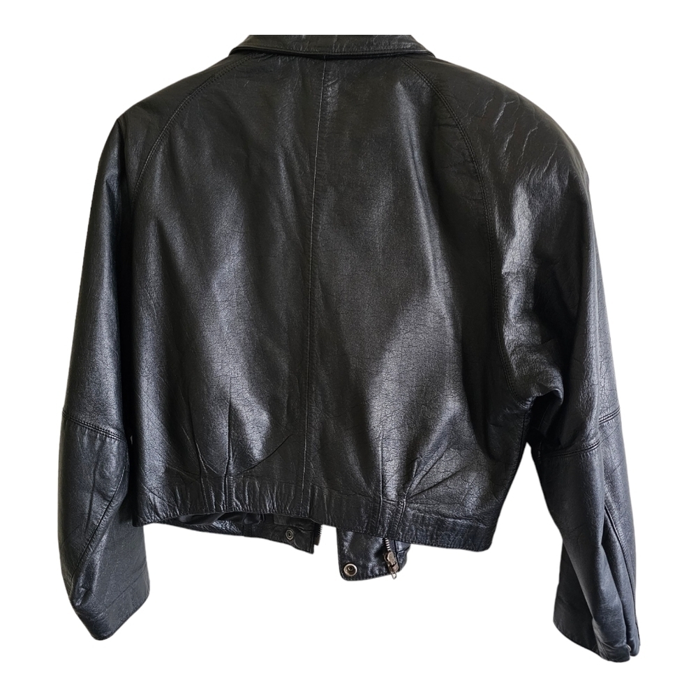 Nordstrom BP. Women's Black Leather Moto Jacket Coat Size Medium - Picture 2 of 14